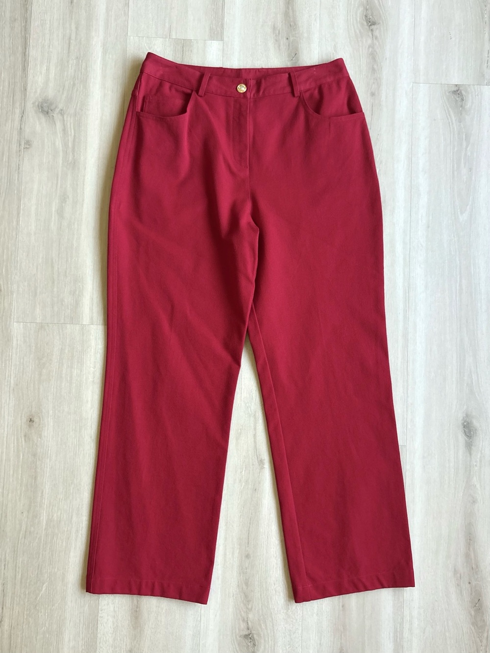St. John Sport Red Straight Leg Pants size 8